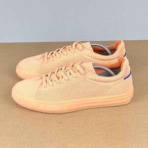Rothy's Lace Up Sneakers Womens 9 Peach (Light Orange) Breathable Low Top